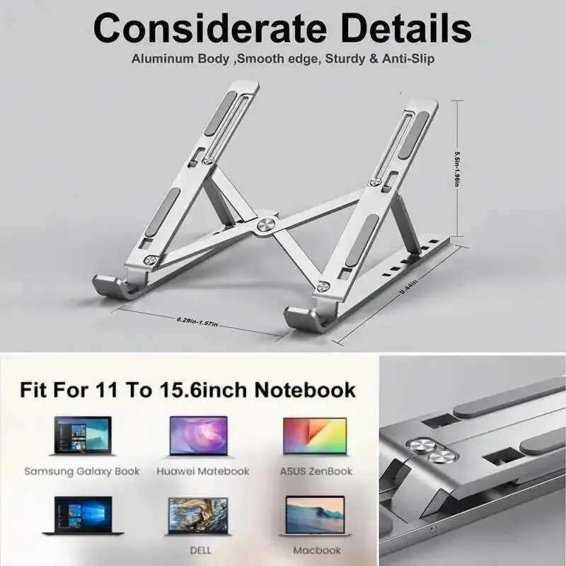Portable Laptop Stand Aluminum Notebook port Cputer Bracket book Air Pro Holder Accessories Foldable Lap Top Base For Pc C2512080-image-1087720554