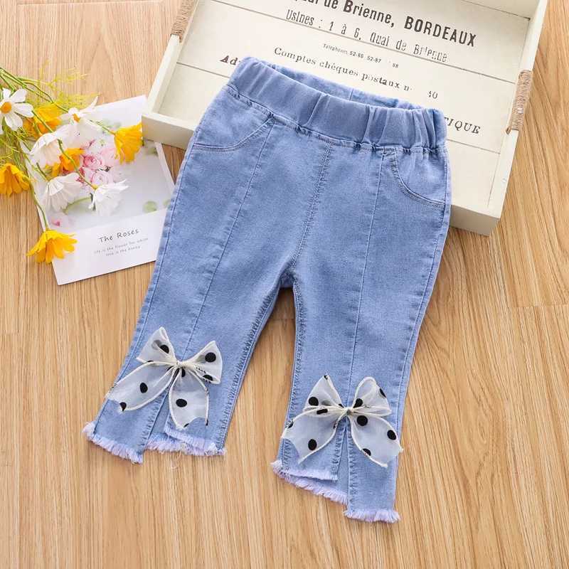 Girls Jeans 2023 New Summer Clothes Korean Loose Childrens Denim Trousers Little Kids Casual Pants 1 2 3 4 5 YearsT251208