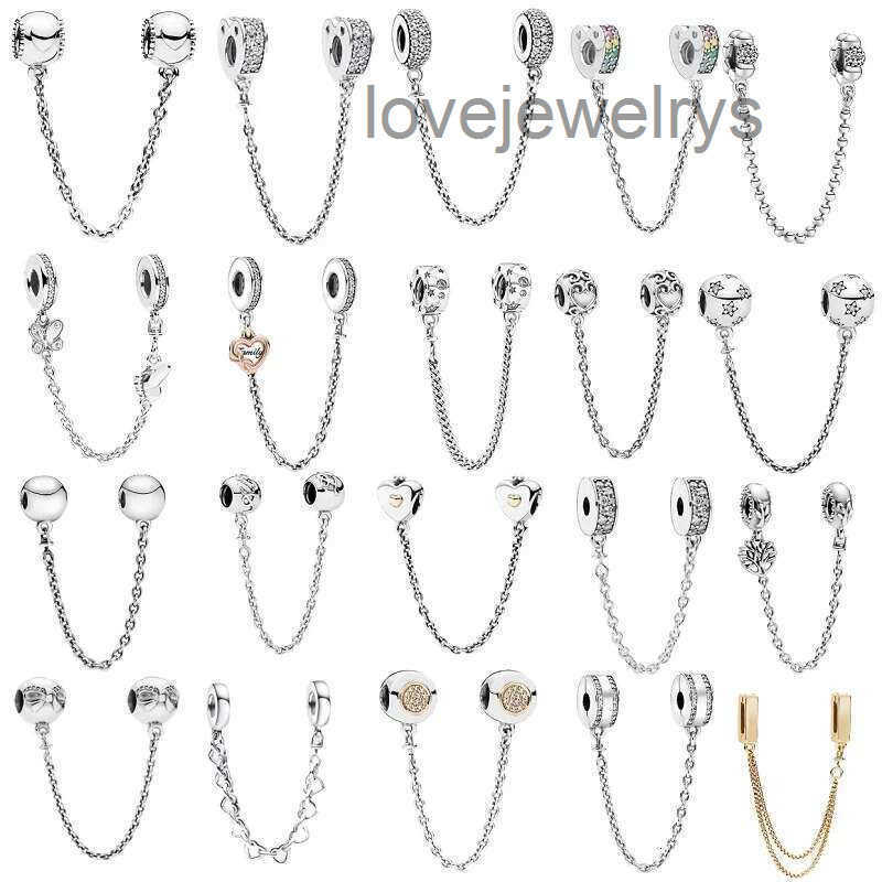 925 Sterling Silver Classic Love Butterfly Daisy Safety Chain Beads Suitable For women DIY Bracelet Gift Jewelry Charm wholesale
