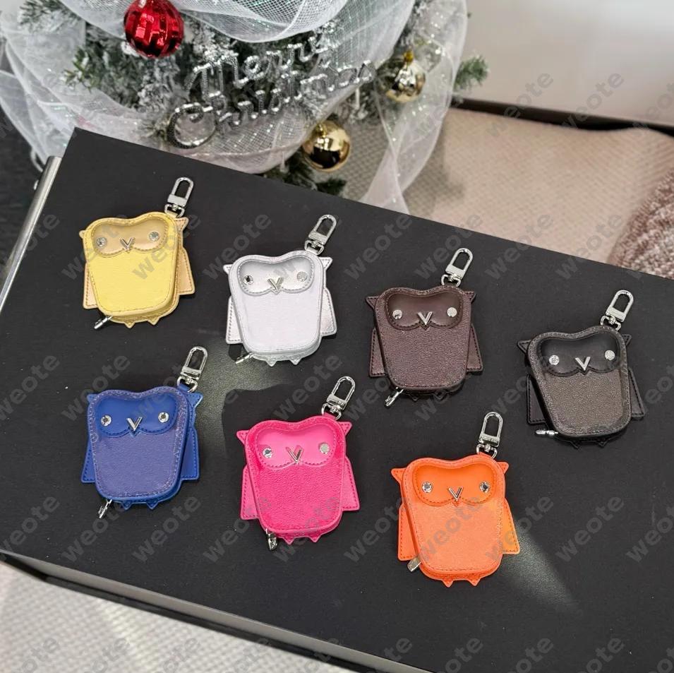 Newest Luxury Owl Keychain Leather Keychains Owl Designer Bag Charm For Women Key Chains Fashion Mini Coin Purse Wallets Keyring Pendants Gift