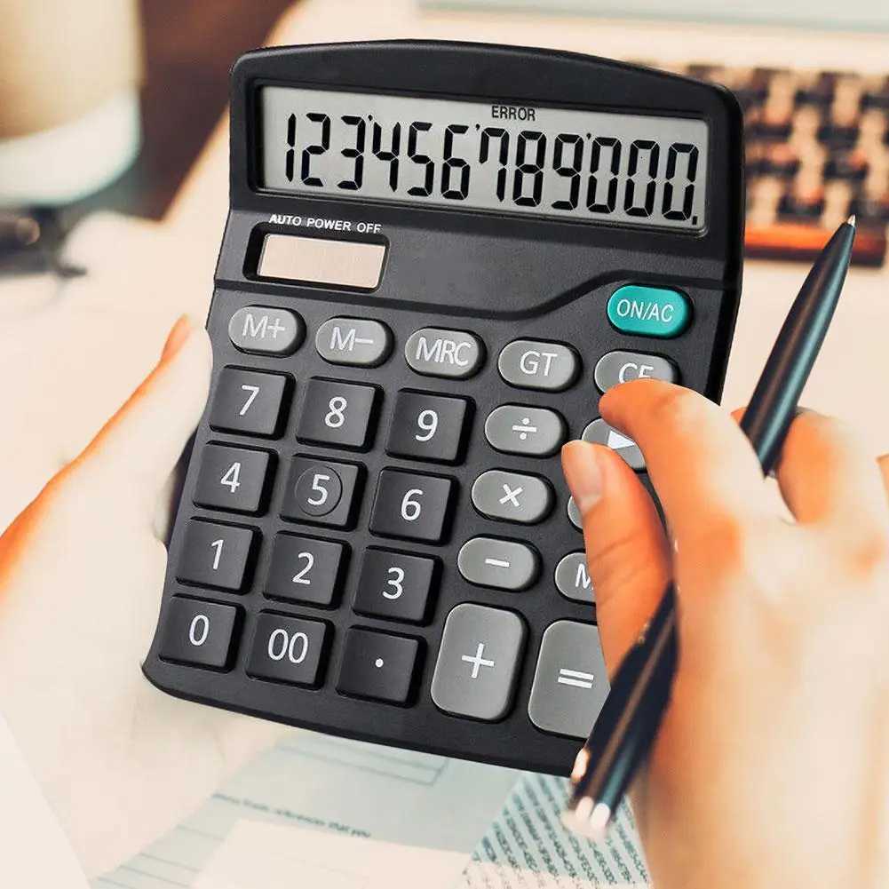12 Digits Large LCD Solar Battery Dual Calcator Desktop Calcator Standard Function Financial Calcator without Battery H251208-image-1087658140