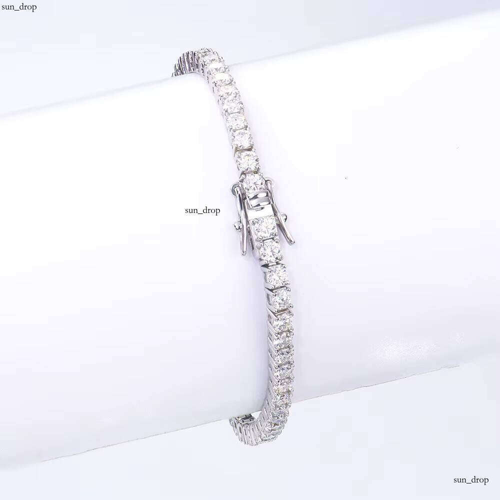 High Quality Bracelet 3mm Silver 925 D VVS1Moissanite Tennis Chain Pass VVS Moissanite Test Hip Hop Style fashion Design