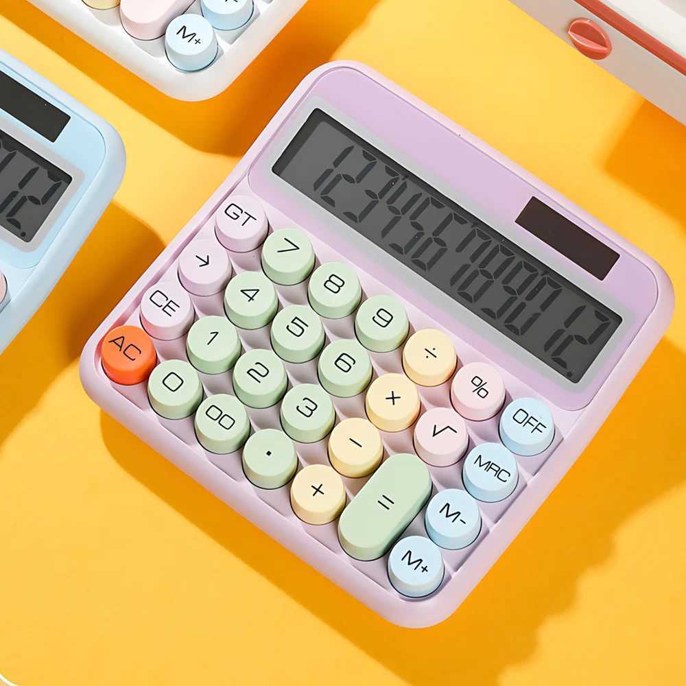 Kawaii Calcator 12-Digit Display Candy Colour Silent Mechanical Keyboard Desktop Financial and Accounting Learning Calcator H251208-image-1087661727