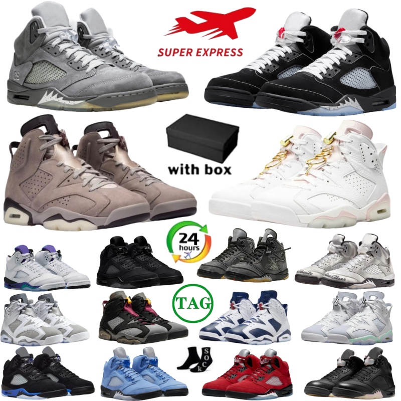 Basketball Shoes 5 6 Smoky Mauve OG Sneakers Designer 6s 5s Metallic Reimagined Miami Hurricanes Grape Alternate UNC White Black Cat Mens Women Outd