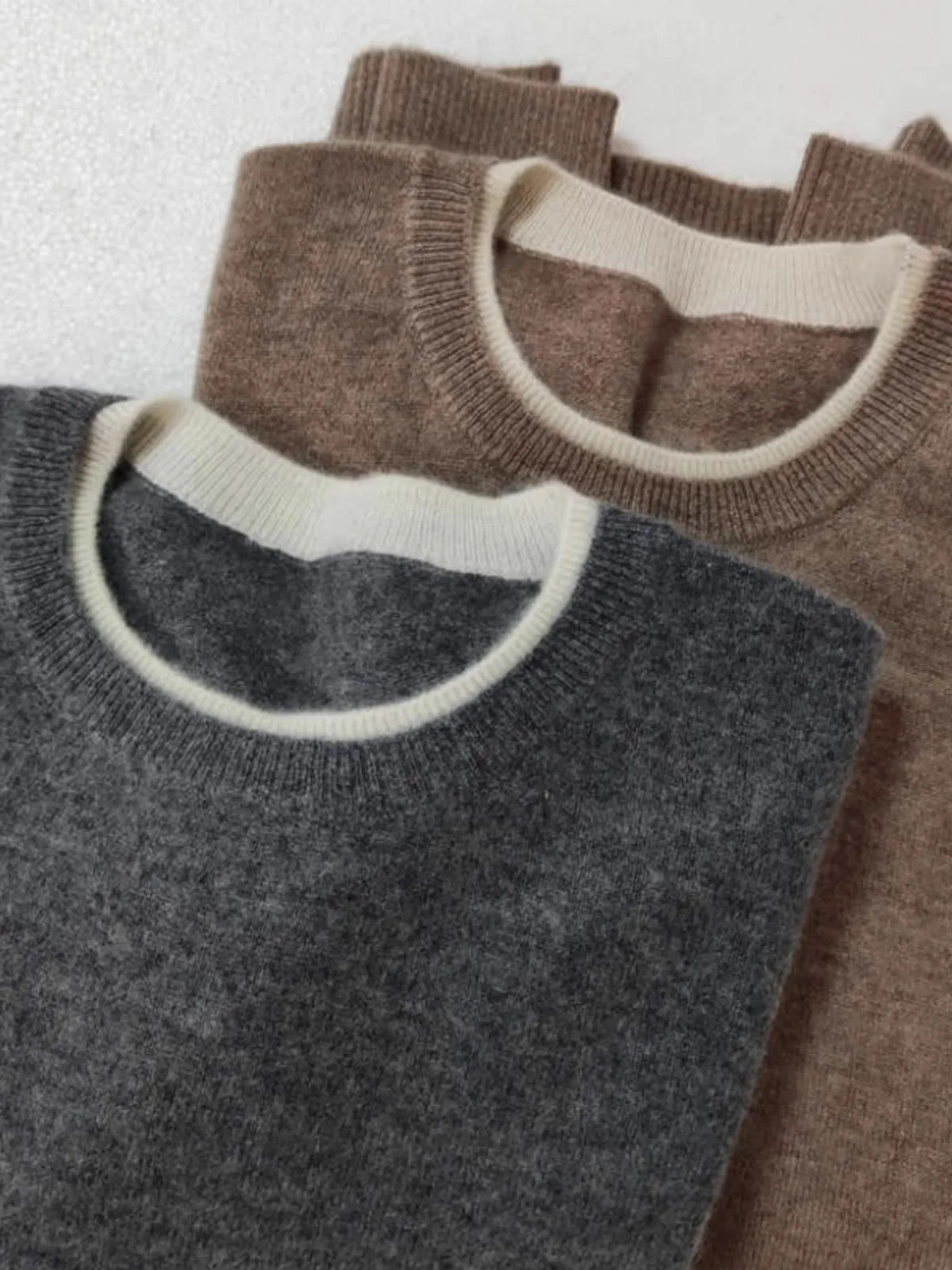 Round neck pure cashmere sweater womens autumn and winter pullover loose large size wool bottom sweater knit sweater 251205