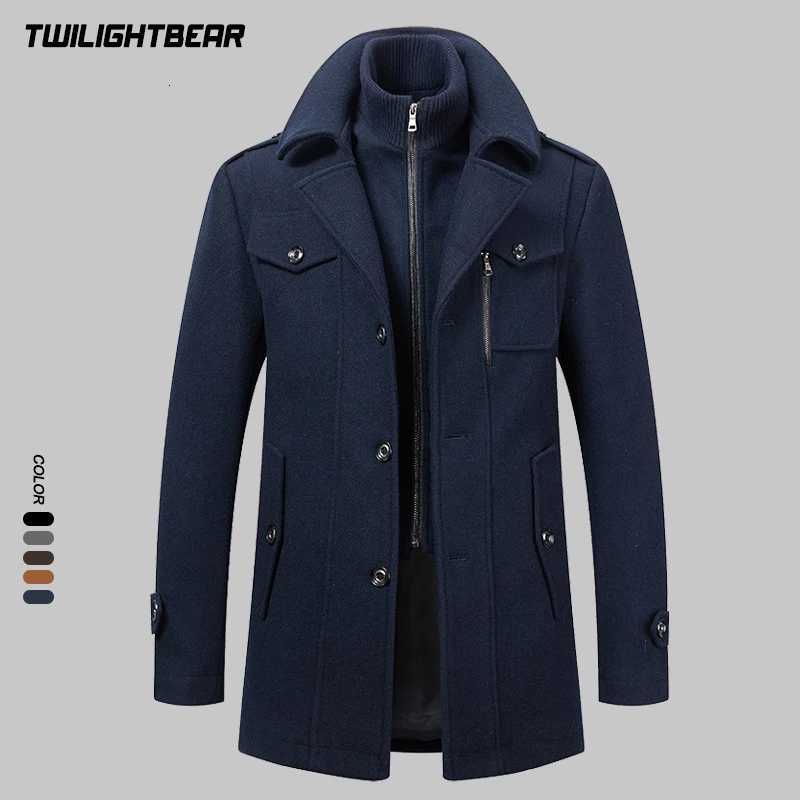 Winter Mens Wool Coat Oversized Solid Double Collar Peacoat Business Wool Overcoat Men Clothing Warm Topcoat 5XL A3F1169 M251208
