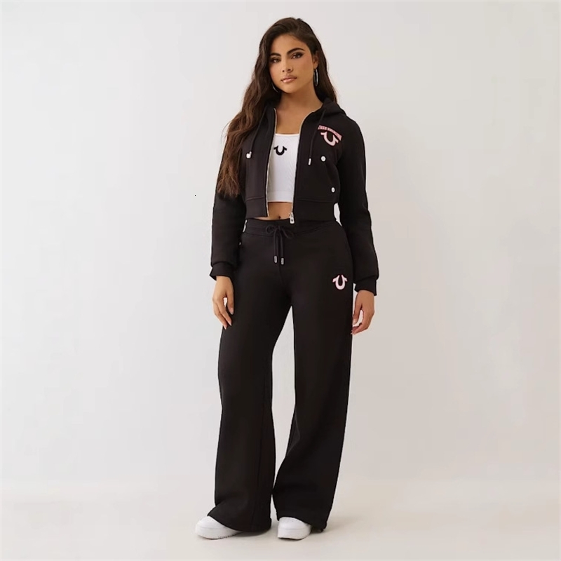 Designer Women's Hoodies Tracksuits Casual Trendy CardiganHooded Two Piece Set Versatile Printed Fashion Pants Suit Womens Clothing