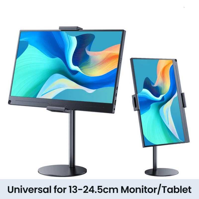 Portable Vesa Monitor Tablet Holder Adjustable Monitor Stand Height Up To 24Cm Standing Tablet Bracket Desk Mount Wider Base C251208-image-1087683398