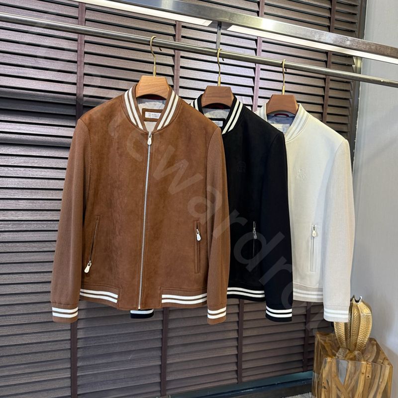 Cappotti di lusso autunno inverno per uomo Cappotto giacca pilota casual uniforme da baseball in pelle scamosciata B1289