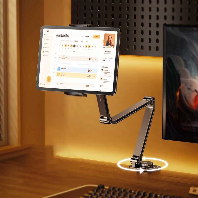 MoZhao Tablet Stand Desktop port Stand Phone Holder 360 Rotating Folding Aluminum Alloy Off Fixing Magnetic Bracket C251208-image-1087683890