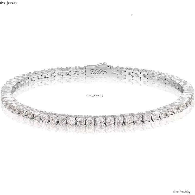 Women's Jewelry Spring Clasp 925 Silver VVS Silicon Cluster Iced Lab-Grown VVS Moissanite Men's Tennis Bracelet