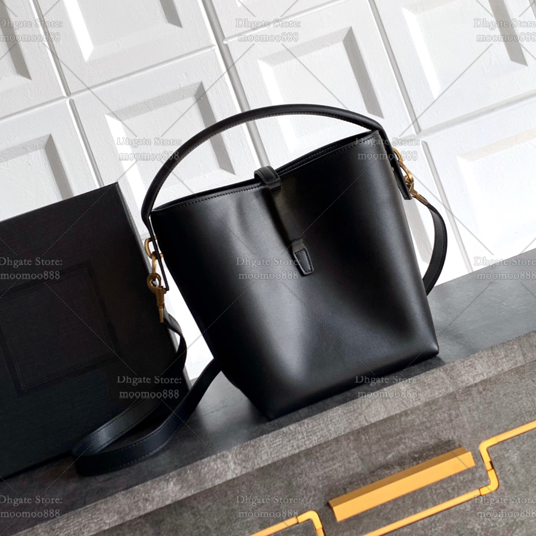 12A All-New Mirror Quality Designer Le 37 Luxury Bucket Bags for Women Genuine Leather Handbags Black Shoulder Bag Crossbody Purse with Box