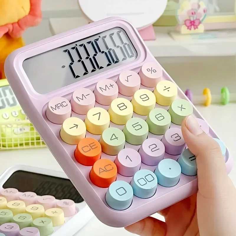 1pc Candy Color Calcator Electronic Calcator 12 Digit Large LCD Display Calcator Off School Supplies Stationery H251208-image-1087661829