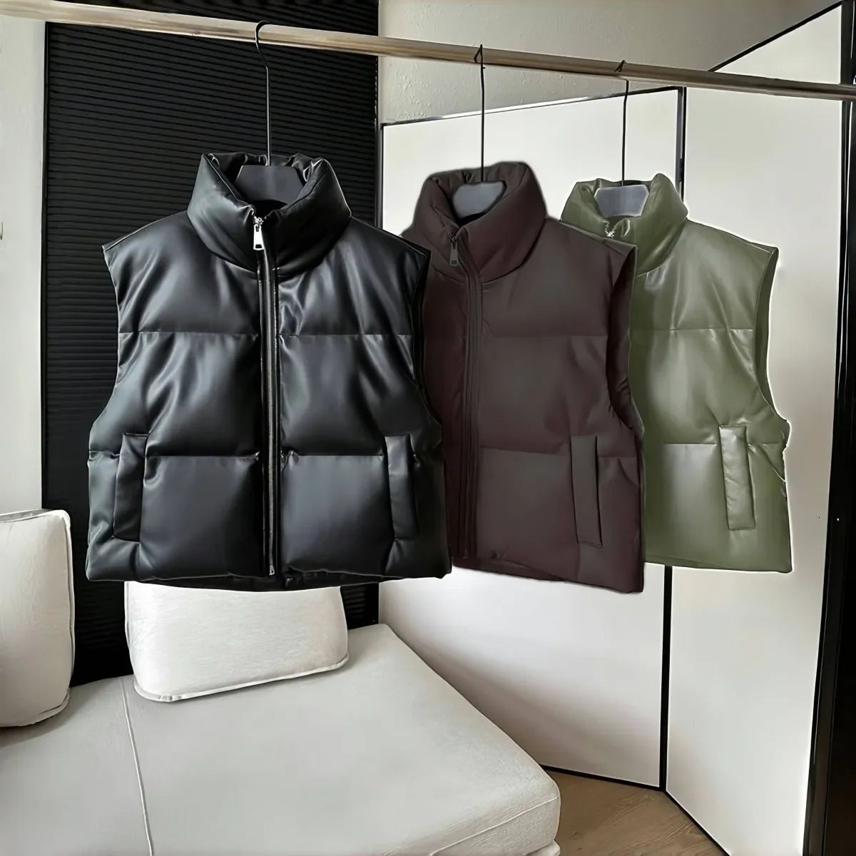 cotton sleeveless vest autumn winter loose Korean version shoulder cotton vest casual womens mens jacket coats men clothing 251205