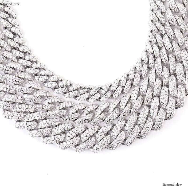 Wholesale 6mm 8mm 10mm 12mm VVS VVS Moissanite S925 Silver Chain Ready Stock Hip Hop Iced Moissanite Cuban Bracelet