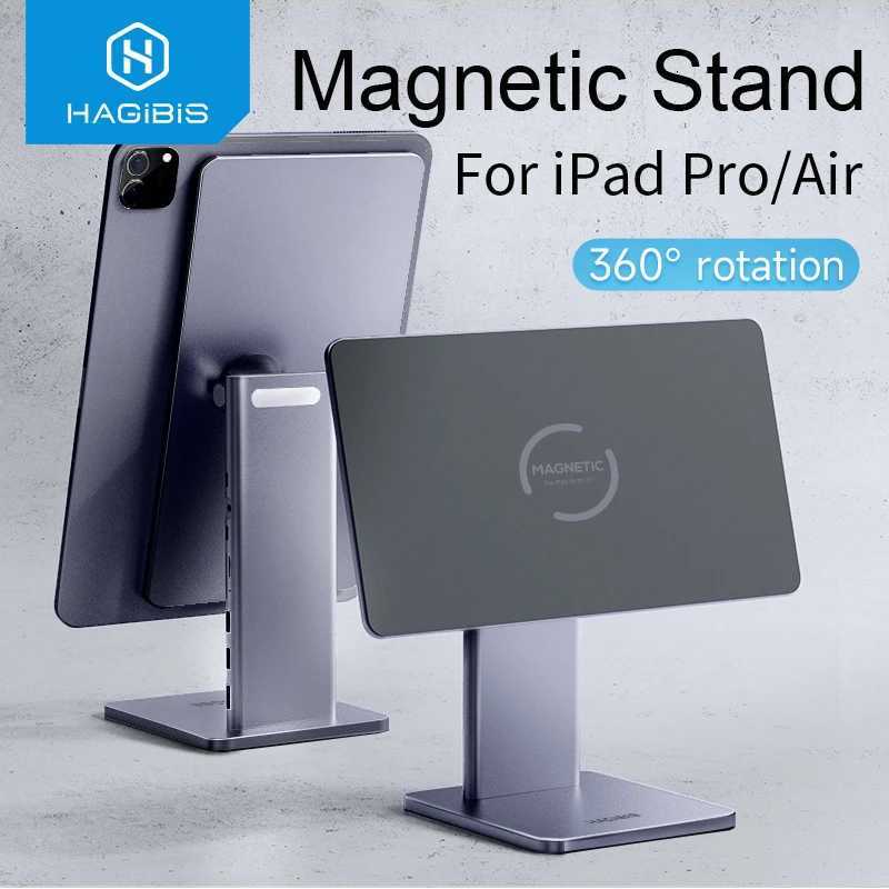Hagibis Foldable Magnetic Stand for iPad Pro 129 3rd/4th/5th 11 Air iPad 10th Tablet Holder 109 Rotation bracket USB C Hub C2512082-image-1087720613