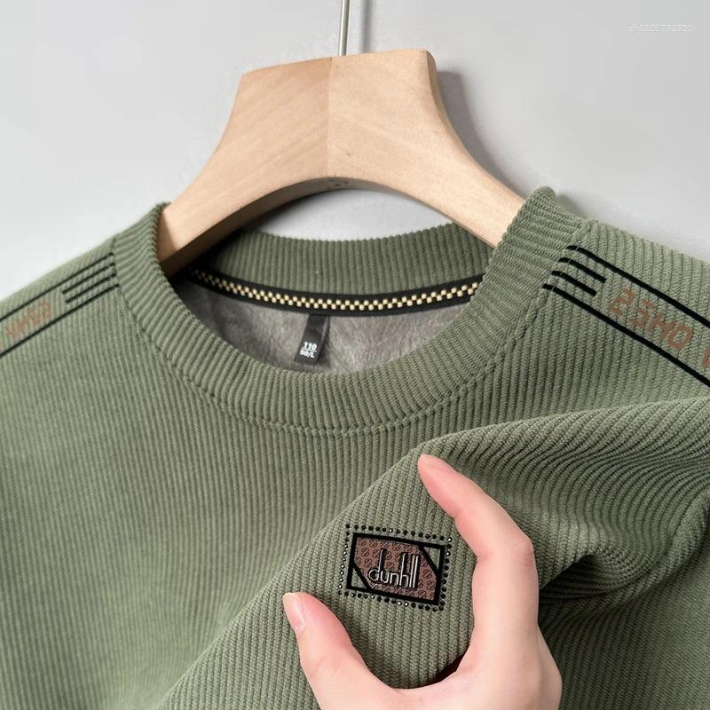 Men's Sweaters Winter Fleece Hoodie 2025 Round Neck Long Sleeved T-shirt Autumn And Thick Casual Top