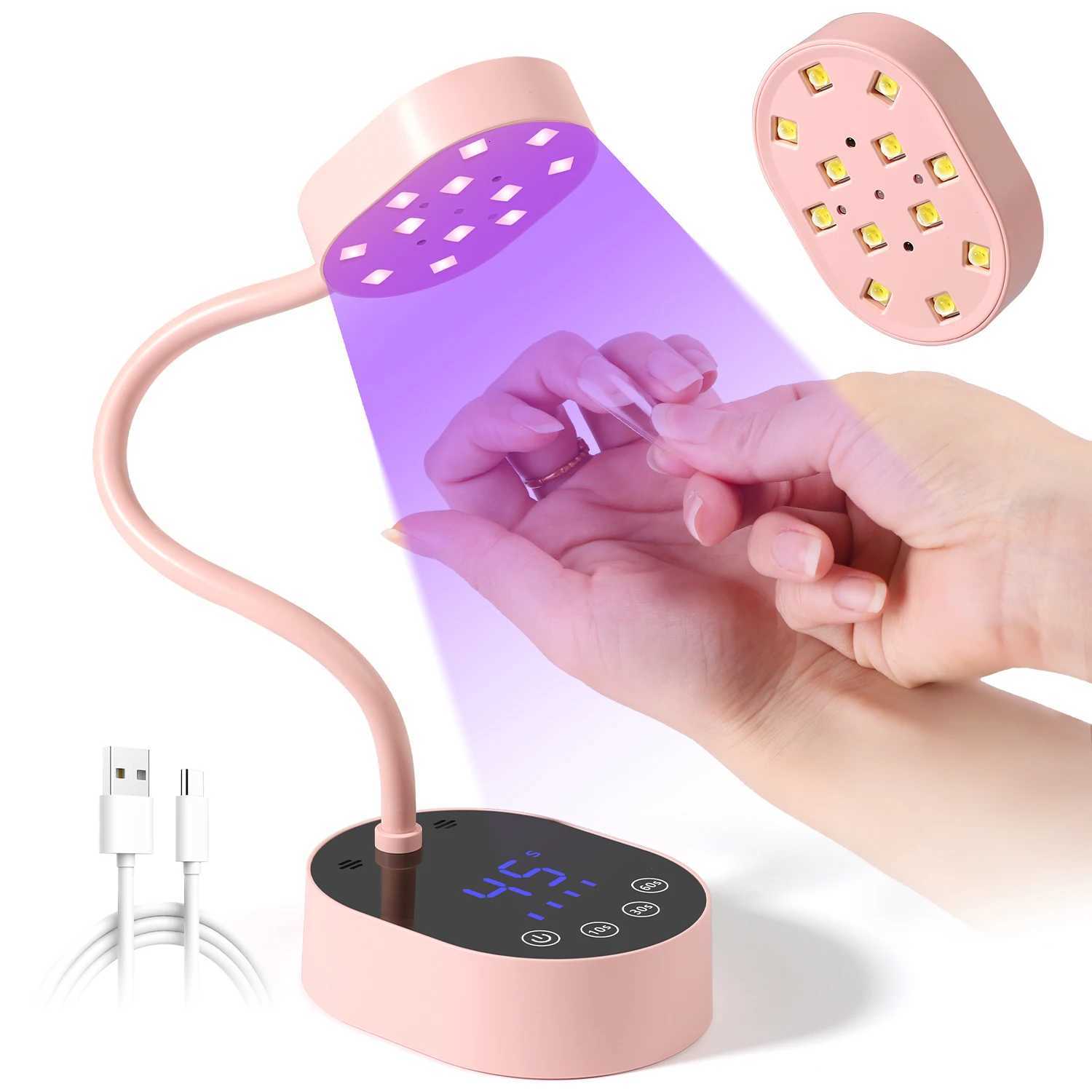 UV Nail Lamp Gooseneck Mini UV Light Gel Nails Portable 36W Rechargeable LED Auto Sensor Nail Dryer for Salon Home DIY Use M251208