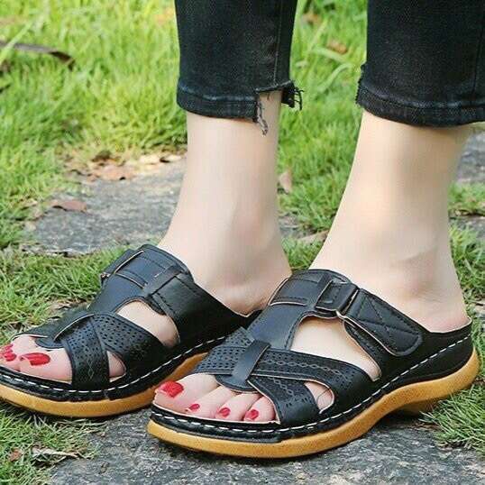 summer new oneline hollow fish mouth wedge heel velcro sandals large size free shipping niche designer womens shoes