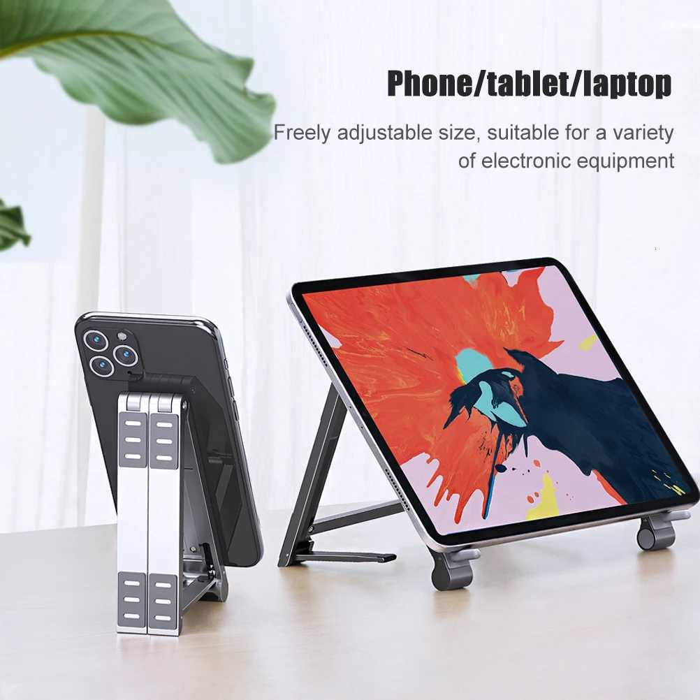 Oatsbasf Mini Laptop Holder Aluminum Adjustable Phone Stand For book Pro Air iPad Notebook Tablet Holder 3 in1Portable Stand C251208-image-1087683367