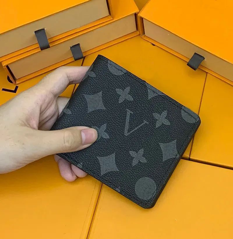5A Designers Men plaid wallets designer purses luxury leather short wallet Card Holder wallets classic pocket Genuine leather Man Bags fahion wallet