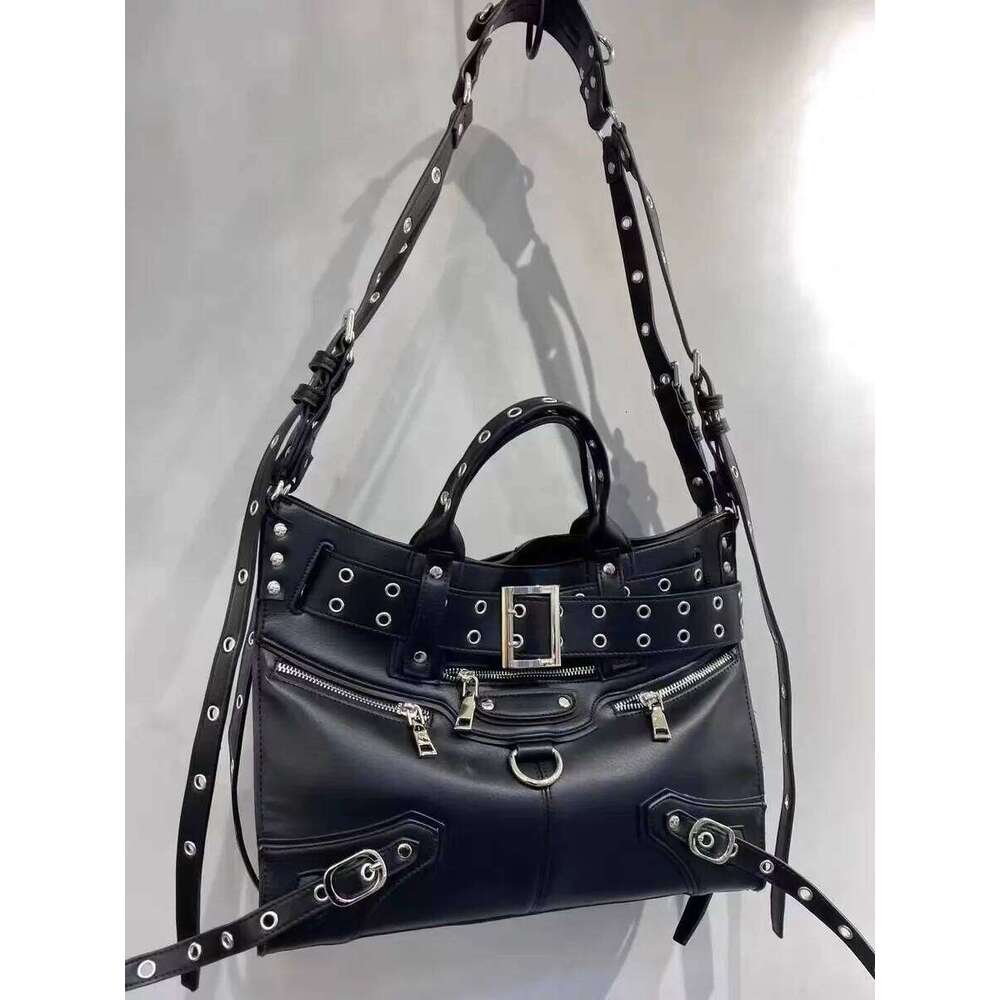 JIAERDI Rivet Black Tote Bag Women Y K Grunge Vintage Large Capacity Crossbody Bags Ladies Moto Biker Luxury Designer Handbag