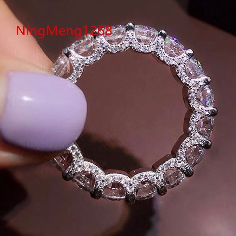 European and American Popular Hip-hop Mossanite 925 Slverr Ring Fashion Ring Exaggerated Personality Ring