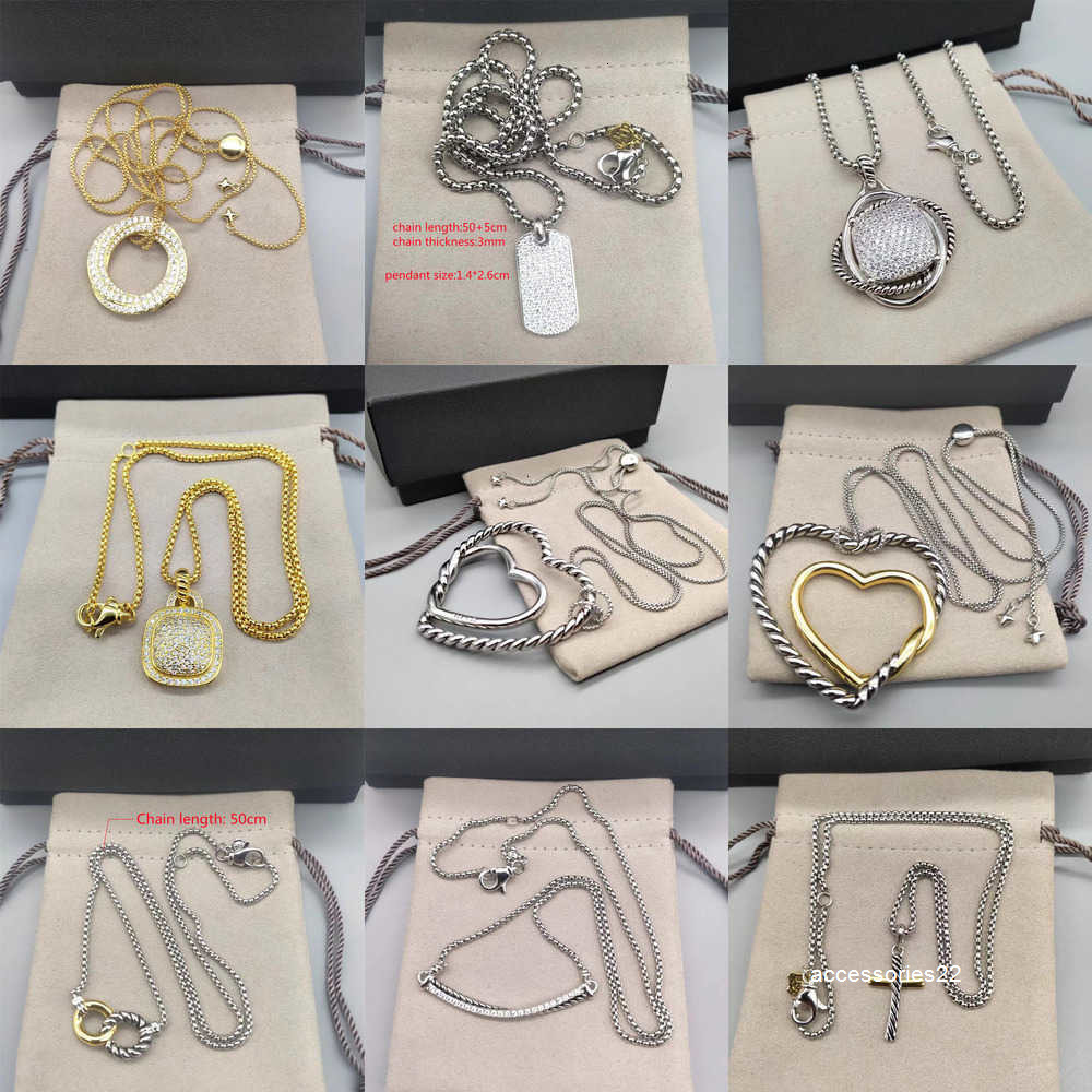Pendant Necklaces Exquisite Cable Quality Fashion Designer Necklace Luxury Necklaces Premium High Medal dog tag Brand Love Shape Twisted Square Roun
