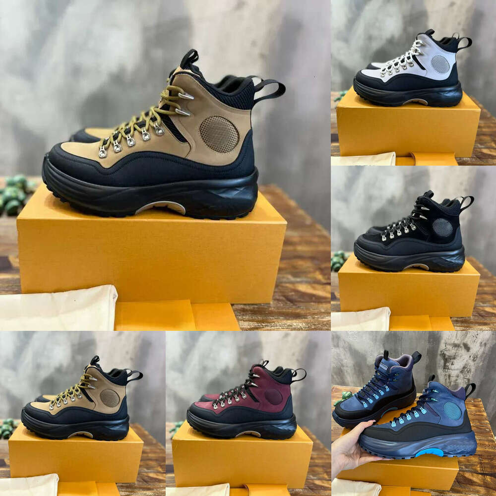 top luxury Discovery Ankle boot designer mens Shoe outdoors ski hike Boots Man Daily Outfit Platform Lace-Up mesh leather high top Martin boots casu