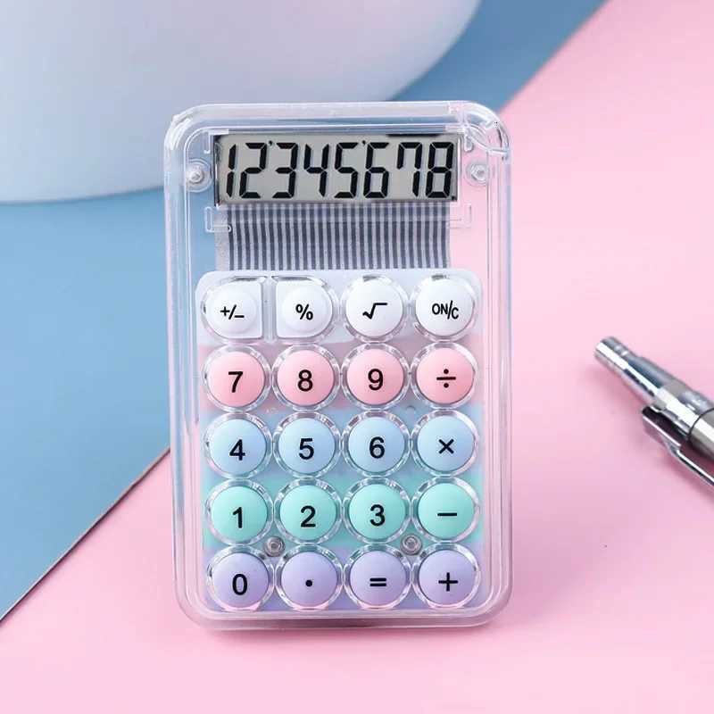 8 Digits Display Silence Widescreen Mini Calcator Students Portable Transparent Electronic Calcator Fashion Daily Use H251208-image-1087661875