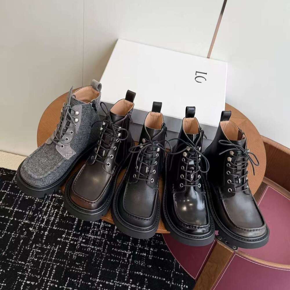 new Luxury campo Sierra Combat Ankle Boots Designer woman shoe Brushed Off Calfskin high top Chelsea platform Boot lady Retro cool knight Martin Mot