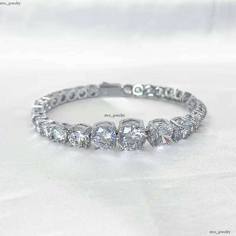 VVS Moissanite New S925 Sterling Silver Bracelet Bright Gradient Size High-Grade Full Silicon Stone Unisex fashion Trend Tennis Chain