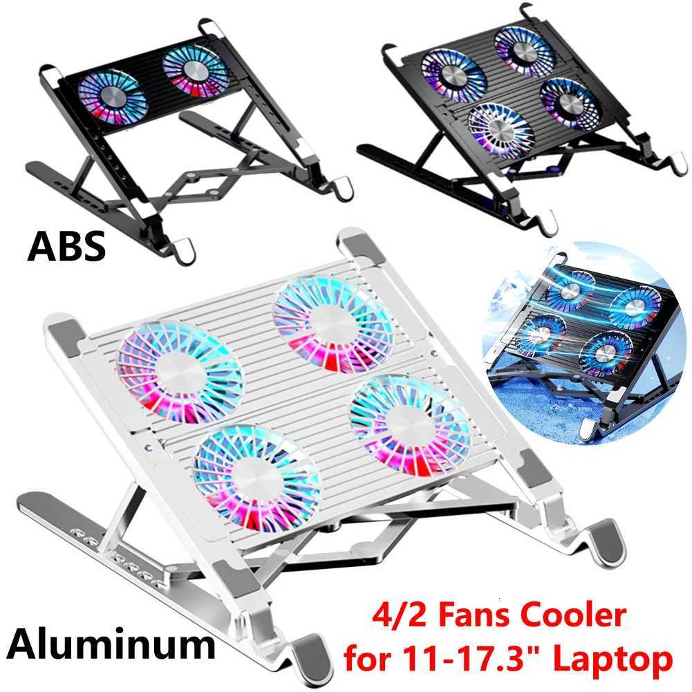 Portable Laptop Holder Bracket for 11-173 Inch Laptop Cooling Fan with 2/4 Fans Foldable Gaming Laptop Cooler Fan RGB 7 Height C251208-image-1087683349