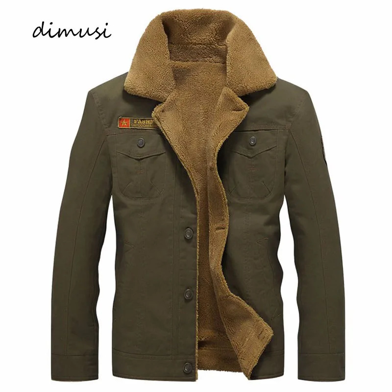 DIMUSI Winter Jacket Mens Military Fleece Warm Coats Male Fur Collar Army Tactical Jaqueta Masculina Clothing 251129