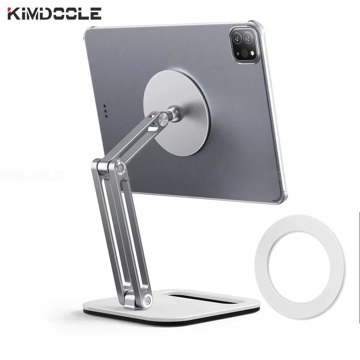 Kimdoole Metal Magnetic Tablet Stand Holder Pad Folddable port for iPad Air Pro 12 Mini Xiai Accessories C251208-image-1087683895