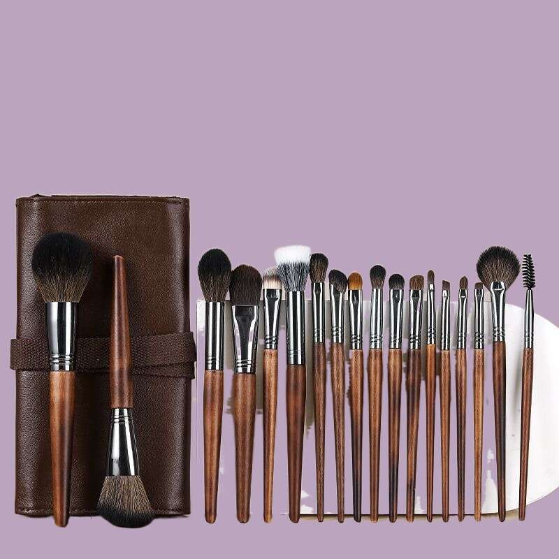 Cangzhou 18-Piece Complete of Animal Hair Professional Soft Wool Brushes Eyeshadow Set for Makeup Artists-image-1087699451