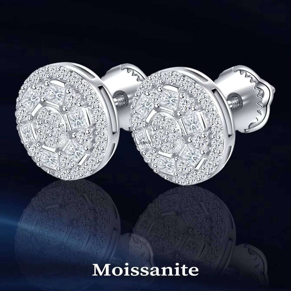 Guangzhou Aivenchy Rhodium Round Lab-Grown VVS Moissanite Custom S925 Sterling Silver Women's Luxury Sandstone Earrings