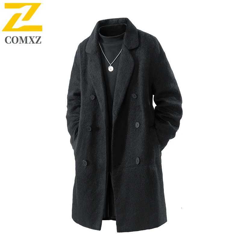 Cappotto di lana da uomo 2025 in pile di agnello Trendy versatile antivento caldo cappotto di media lunghezza all'aperto coreano per il tempo libero