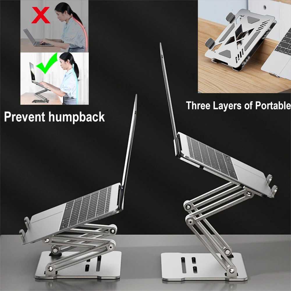Adjustable Desk Laptop Stand For Book Pro Riser Ergonic Aluminum Alloy Notebook Holder Cpatible 9-17inch Laptop 3 layers C251208-image-1087683374