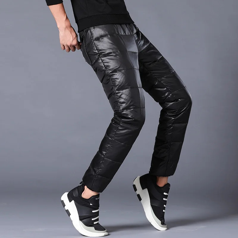 Winter 90 White Duck Down Pants Mens High Quality Slim Waterproof Snow Pants for Man Warm Down Padded Trousers Male PT-485 251205