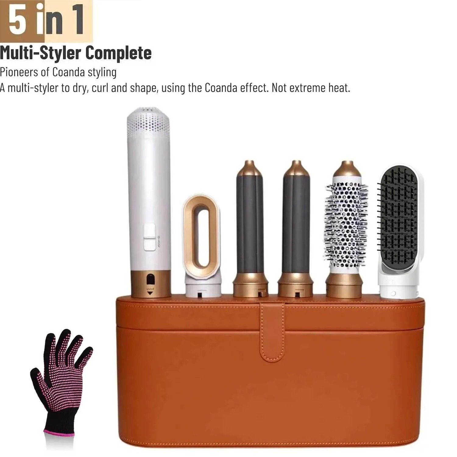 Er Air Hair Styler 5 In1 High-Speed Curling Iron Hot Air Comb Set Hair Straightening Brush Dryer Wrap Auto Curling Hair Dryer $38