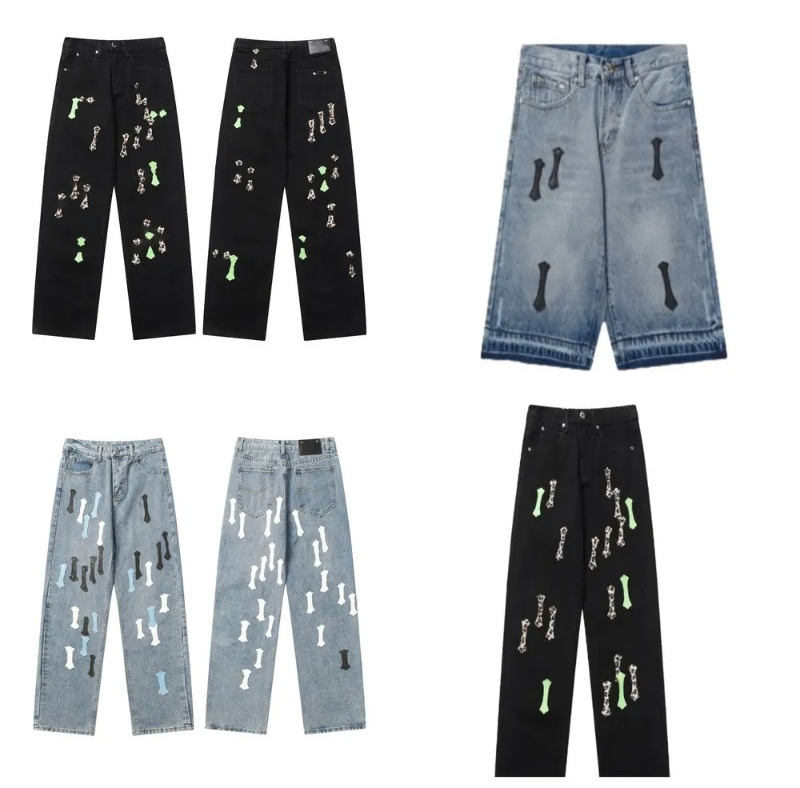 Jeans men pants jeans Mens Baggy Stacked Jean Shorts Skinny Men High Quality Embroidery Denim Slim Fit Sweatpants Joggers Pants Clothing