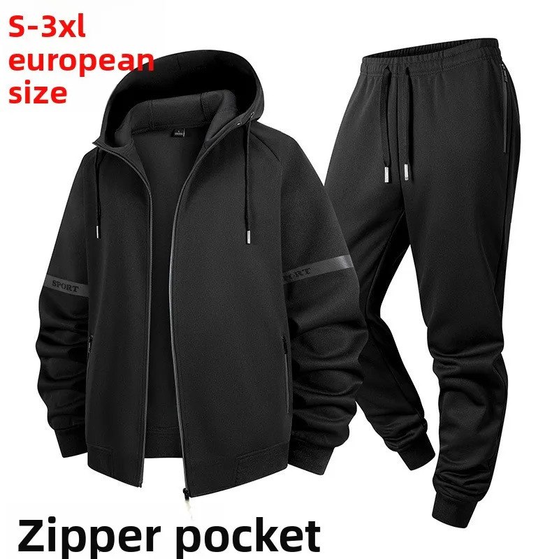 Autumn Mens Casual Sports Set Hooded Cardigan Sweatshirt Pants Two-Piece Set Winter Man T-Shirt Clothing Camping Sets Rep 251205
