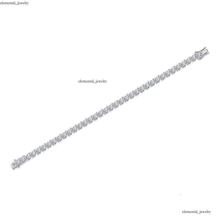 VVS Moissanite Manufacturer Wholesale 4mm Silicon Stone Tennis Bracelet S925 Sterling Silver Hypoallergenic Luxury Jewelry