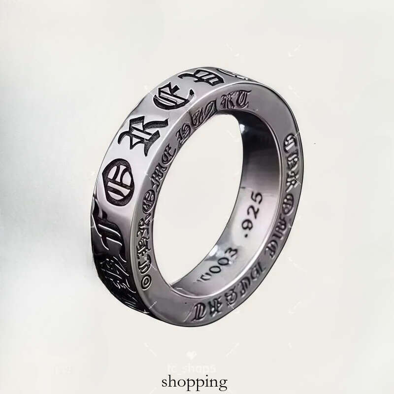 Designer chrome ring Crosses Rings S925 Sterling Plated Hip Hop Men and Women Vintage Cross Open Thai Silver Chromes Ring Jewelry gift 33