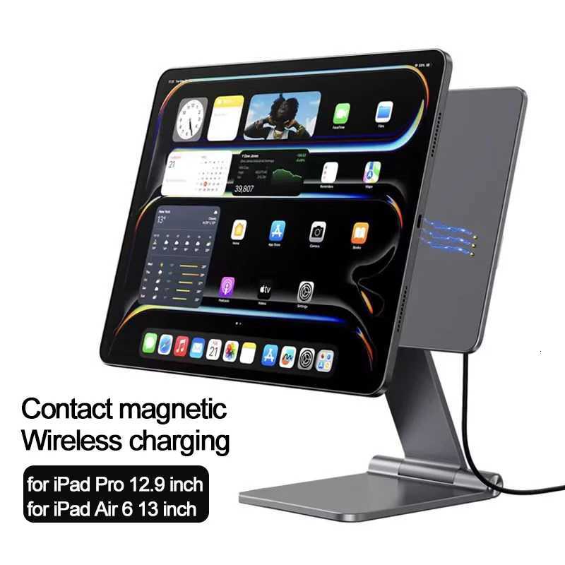 129 inch Flat wireless charging stand with 360 rotation portable foldable aluminum alloy suitable for iPad Pro 13 inch Air C251208-image-1087683960