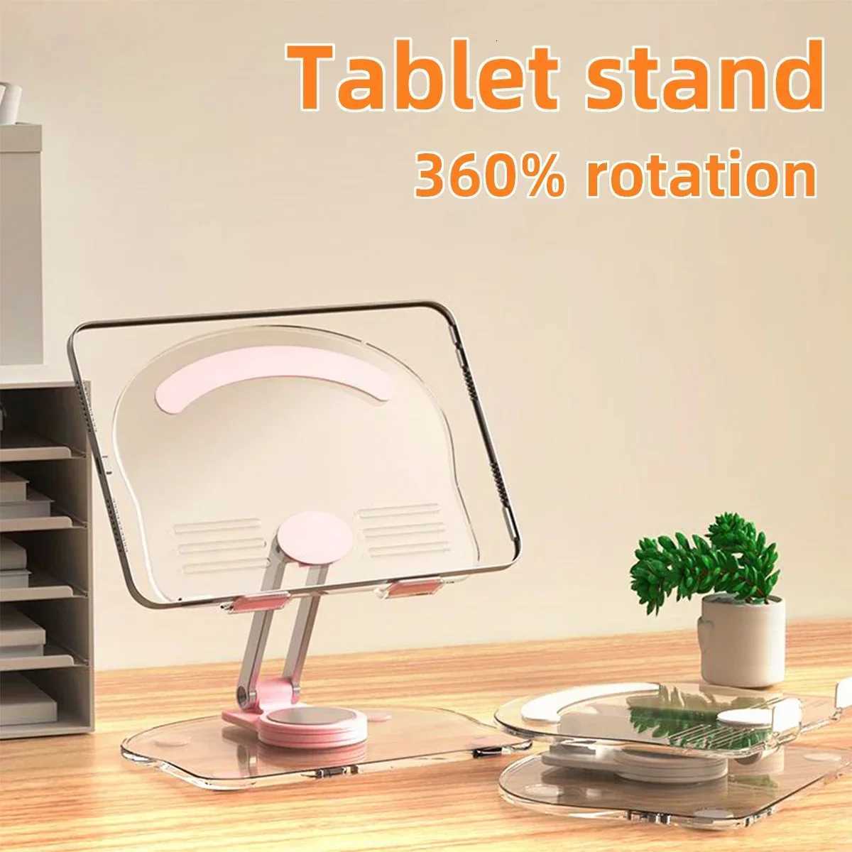 360 Rotation Tablet Desktop Stand Suitable for iPad Pro 97 Air 4 5 Mini 6 11 Mi Pad Acrylic Desktop Phone Stand C251208-image-1087683951