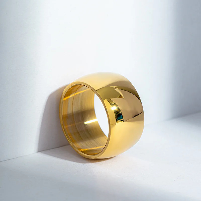 Fashion Charm Jewelry Ring Men Stainless Steel Black Rings For Women Jewelry 12mm Men Rings Gold Silver Color Rings 251202