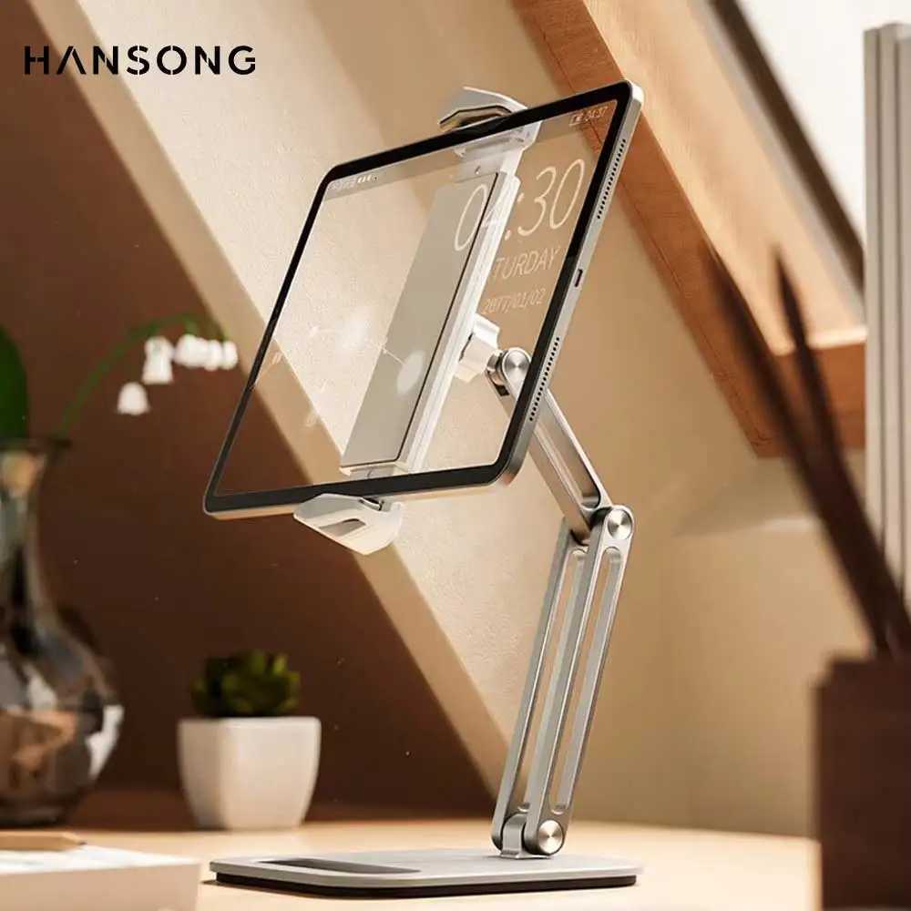 Tablet Stand Adjustable Folding Holder Aluminum Alloy Ergonic 360 Degree Rotatable For 4-13 inch Tablet and Phone Xiai C251208-image-1087683803