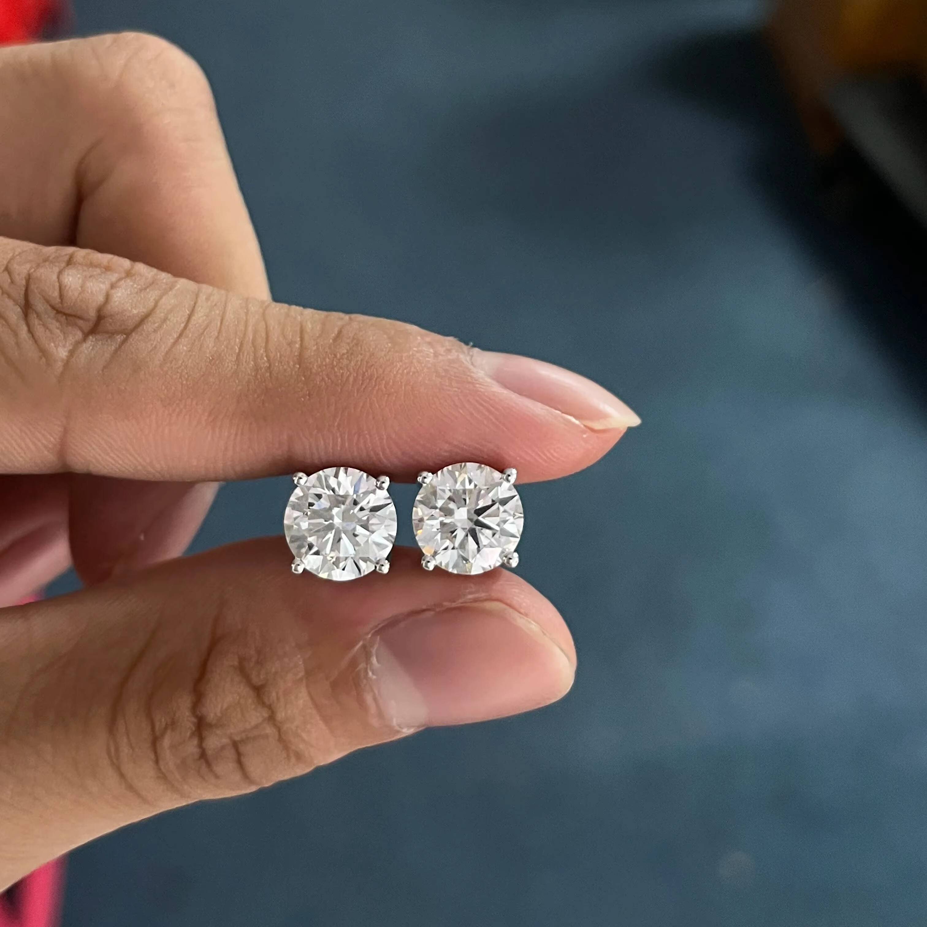 Fine Jewelry Earrings Drop Ship14k Gold Lab Grown Diamonds 6ct Per Pair CVD Diamond Earring Woman Luxury Lab Grown Diamond Earin